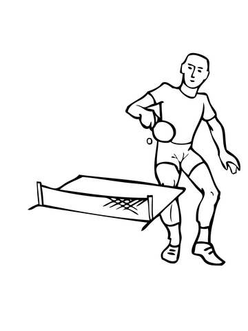 Ping Pong Player Coloring Page